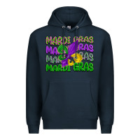 Navy mardi gras with fleur de lis Premium Hoodie - LillyAllenDesigns