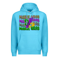 Ocean Blue mardi gras with fleur de lis Premium Hoodie - LillyAllenDesigns