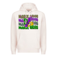 Pale Pink mardi gras with fleur de lis Premium Hoodie - LillyAllenDesigns