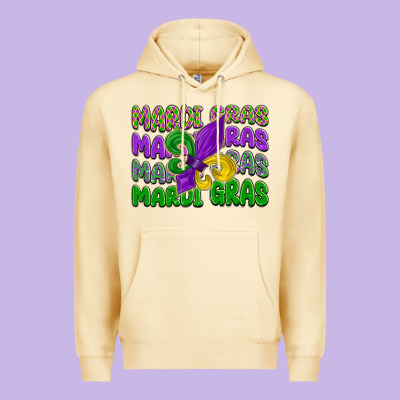 Mardi Gras With Fleur De Lis Premium Hoodie Designed By Lillyallendesigns