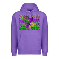 Purple mardi gras with fleur de lis Premium Hoodie - LillyAllenDesigns