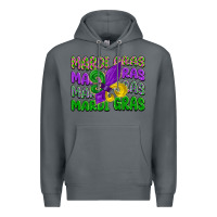 Rock mardi gras with fleur de lis Premium Hoodie - LillyAllenDesigns