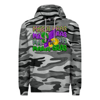 Slate Camo mardi gras with fleur de lis Premium Hoodie - LillyAllenDesigns