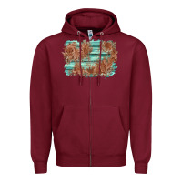 Wood Leather Background Zipper Hoodie | Teevron