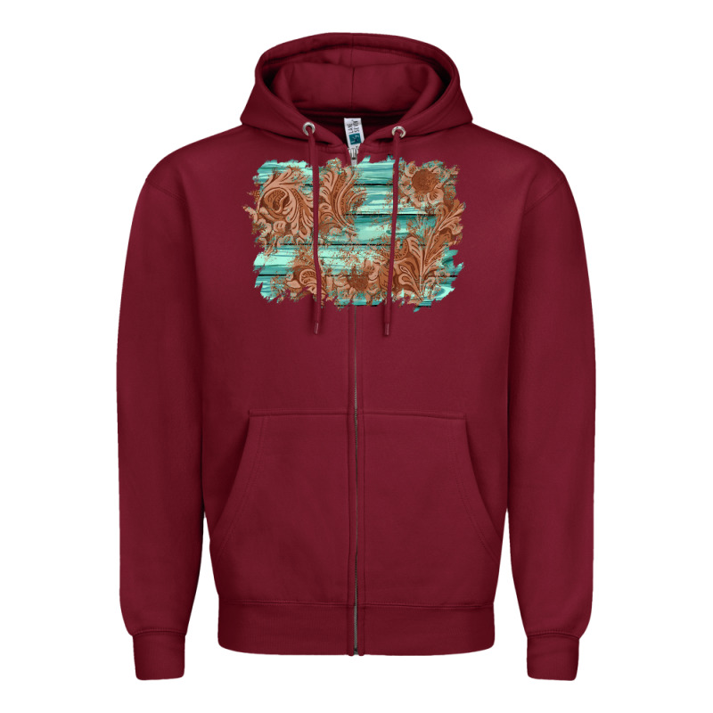 Wood Leather Background Zipper Hoodie by AdoDesignShop | Teevron