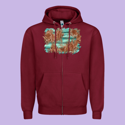 Wood Leather Background Zipper Hoodie Designed By Adodesignshop