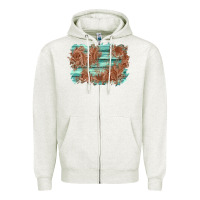 Oatmeal Heather wood leather background Zipper Hoodie - AdoDesignShop