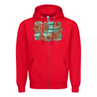 Red wood leather background Zipper Hoodie - AdoDesignShop