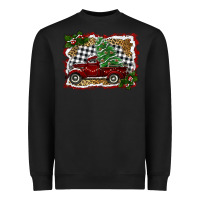 Black christmas truck with tree Heavyweight Sweatshirt - RanaPortraitStore