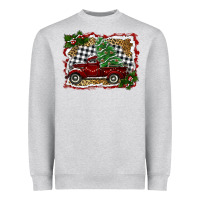 Heather Grey christmas truck with tree Heavyweight Sweatshirt - RanaPortraitStore
