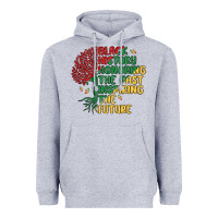 Heather Grey black history honoring the past inspiring the futu Heavyweight Hoodie - MaliasSmallBusiness