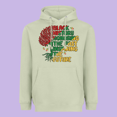 Black History Honoring The Past Inspiring The Futu Heavyweight Hoodie Designed By Maliassmallbusiness