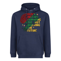 Navy black history honoring the past inspiring the futu Heavyweight Hoodie - MaliasSmallBusiness