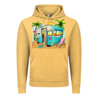 Vintage Mustard summer caravan Vintage Hoodie - texasbilliewilder