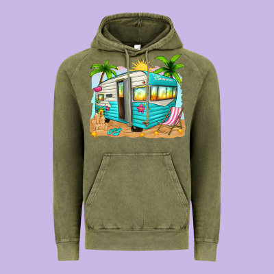 Summer Caravan Vintage Hoodie Designed By Texasbilliewilder