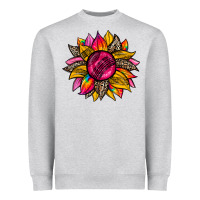 Heather Grey race  sunflower Heavyweight Sweatshirt - Zillion Design Studio