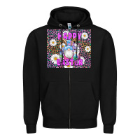 Black easter happy easter gnomes bunny daisys Zipper Hoodie - Artiststas