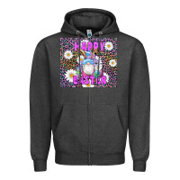 Charcoal Heather easter happy easter gnomes bunny daisys Zipper Hoodie - Artiststas