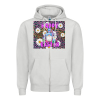 Dove Grey easter happy easter gnomes bunny daisys Zipper Hoodie - Artiststas