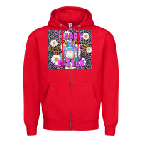 Red easter happy easter gnomes bunny daisys Zipper Hoodie - Artiststas