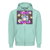 Seafoam easter happy easter gnomes bunny daisys Zipper Hoodie - Artiststas