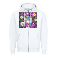 White easter happy easter gnomes bunny daisys Zipper Hoodie - Artiststas