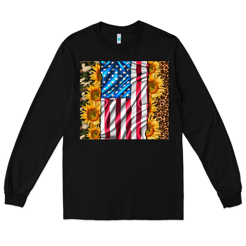 American Realistic Flag Long Sleeve Tee by AdoDesignShop | Teevron