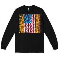 Black american realistic flag Long Sleeve Tee - AdoDesignShop
