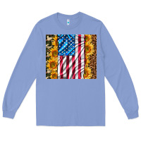 Colony Blue american realistic flag Long Sleeve Tee - AdoDesignShop