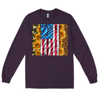 Plum american realistic flag Long Sleeve Tee - AdoDesignShop