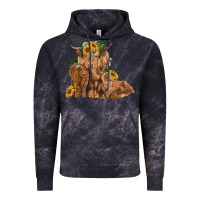 Cloud Black highland cow family Vintage Hoodie - RanaPortraitStore