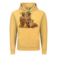 Vintage Mustard highland cow family Vintage Hoodie - RanaPortraitStore