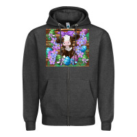 Charcoal Heather easter cow eggs flowers daisys Zipper Hoodie - Artiststas