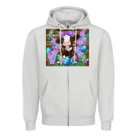 Dove Grey easter cow eggs flowers daisys Zipper Hoodie - Artiststas