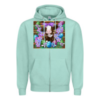 Seafoam easter cow eggs flowers daisys Zipper Hoodie - Artiststas