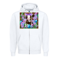 White easter cow eggs flowers daisys Zipper Hoodie - Artiststas
