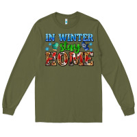 Army Green in winter stay home with gloves Long Sleeve Tee - AdoDesignShop