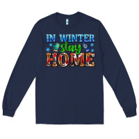Navy in winter stay home with gloves Long Sleeve Tee - AdoDesignShop
