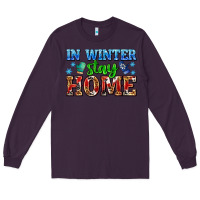 Plum in winter stay home with gloves Long Sleeve Tee - AdoDesignShop