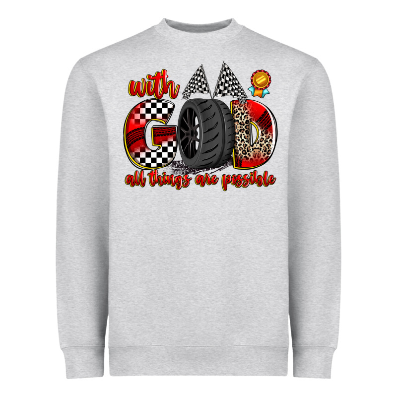 With God All Things Are Possible Heavyweight Sweatshirt by Zillion Design Studio | Teevron