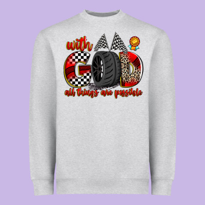 With God All Things Are Possible Heavyweight Sweatshirt Designed By Zillion Design Studio