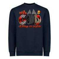 Navy with god all things are possible Heavyweight Sweatshirt - Zillion Design Studio