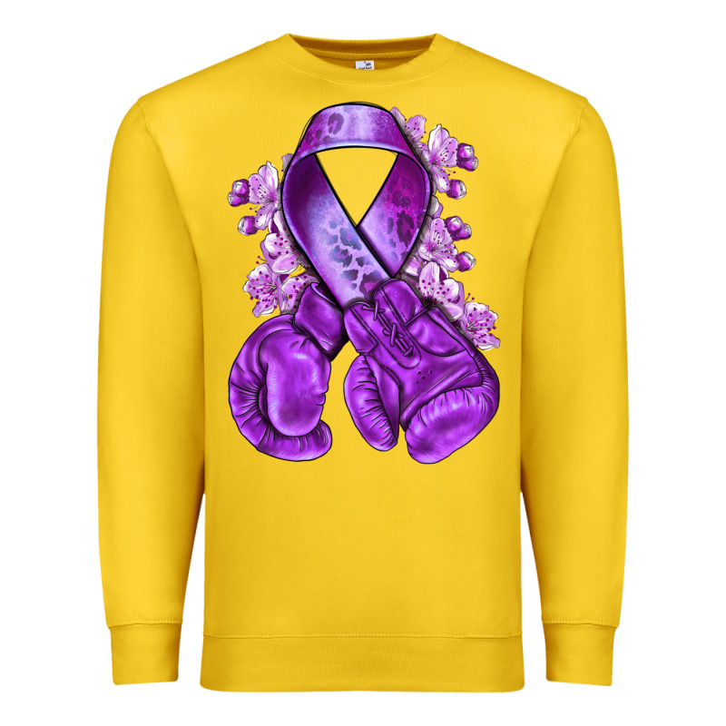 Domestic Violence Warrior Purple Ribbon Premium Sweatshirt by NancyCooperArtShop | Teevron
