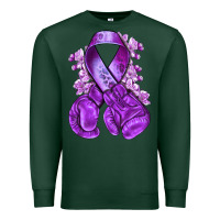 Sports Green Domestic Violence Warrior purple ribbon Premium Sweatshirt - NancyCooperArtShop