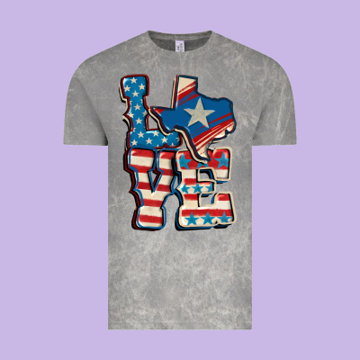 Love Texas  4th Of July Vintage Tee Designed By Cowgirlartshop