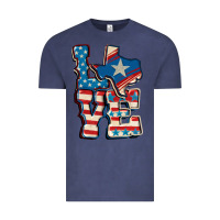 Vintage Denim Love Texas  4th of july Vintage Tee - CowGirlArtShop