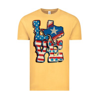 Vintage Mustard Love Texas  4th of july Vintage Tee - CowGirlArtShop
