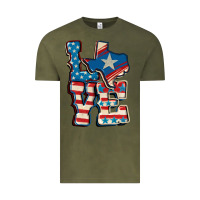 Vintage Olive Love Texas  4th of july Vintage Tee - CowGirlArtShop