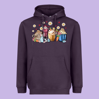 Easter Coffee Cups Heavyweight Hoodie Designed By Maliassmallbusiness