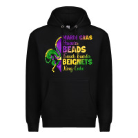 Black mardi gras parades beads french quarter beignets k Premium Hoodie - LillyAllenDesigns